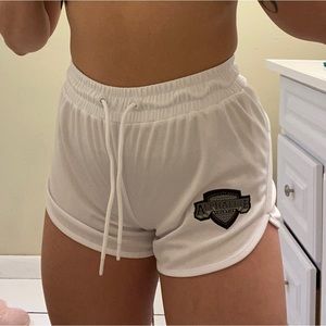 Alphalete varsity shorts in xs white